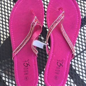 Sparkly pink flip flops